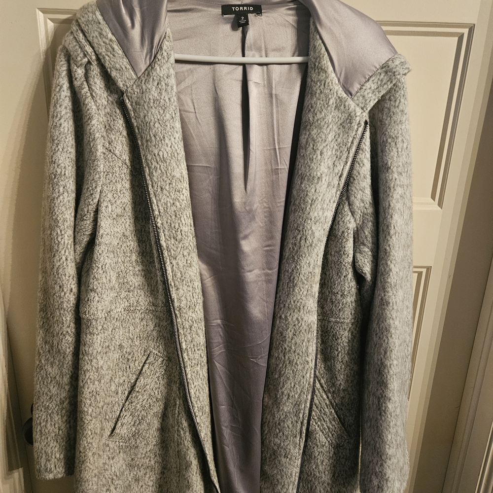 Torrid Gray Satin Jacket - Picture 2 of 3
